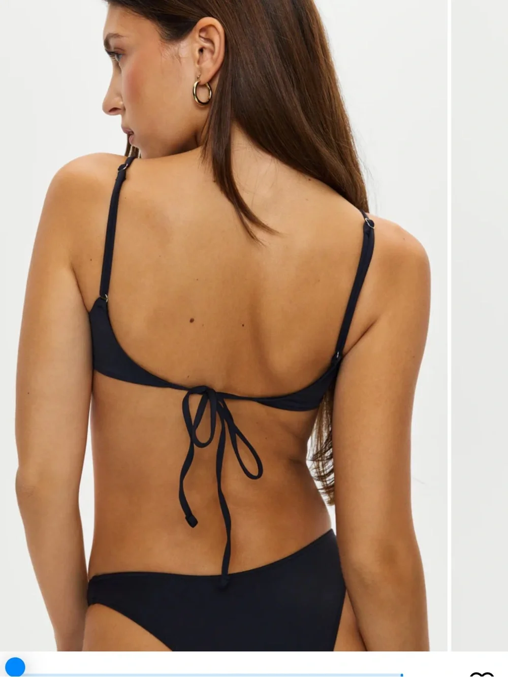 Frankie’s bikinis cola underwire bikini top Black XL NWT